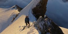 Inna im Zustieg zur Lenzspitze, 4294 m, Foto: Andre