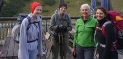 Auf der Landsberger Hütte: Alexandra, Wiebke, Gabi und Elena