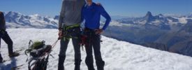 Egbert und Marc am Gipfel des Alphubels, 4206 m, Foto: Karl-Ludwig