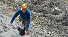 William in der "Double D" (6 SL, 5c+) an den Tri Hornili, Foto: Kurt